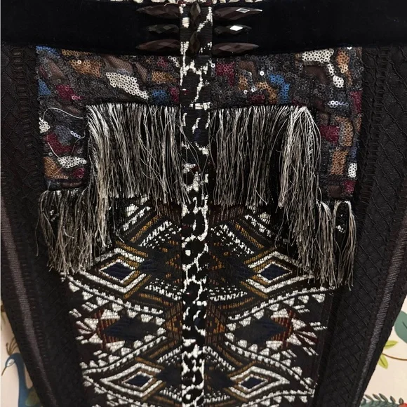 Byron Lars Black and White Geometric Midi Dress - Picture 3 of 9